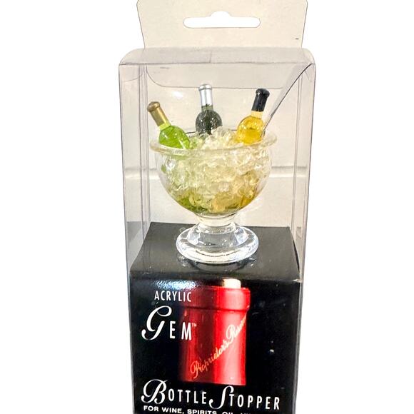 Acrylic Prodyne Gem Bottle Stoppers Ice Bucket & Faceted Prism-Set of 2 - Picture 2 of 10